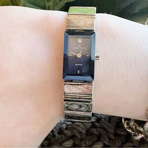 Vintage Anne Klein Diamond Silver and Blue Women's Watch